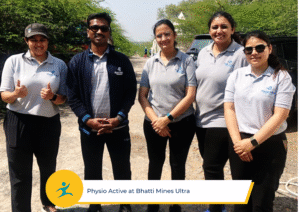 On-site PhysioActive team assisting athletes with injury prevention and recovery during a high-intensity sports competition.