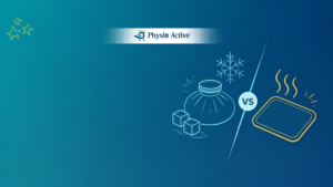 Cold pack vs hot pack guide showing when to use ice or heat for injuries, swelling, muscle stiffness and pain relief.